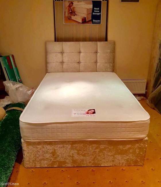 Divan Crushed Velvet Double Size Beds (Dursley, Gloucestershire