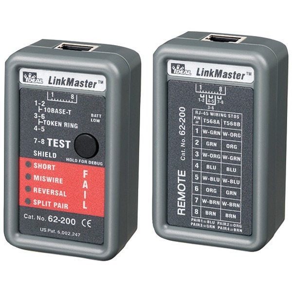 Wiremapper Ideal 62200 Linkmaster Rj45 Cat5e/6 Ethernet Wiremapper Tester (Abbey ...